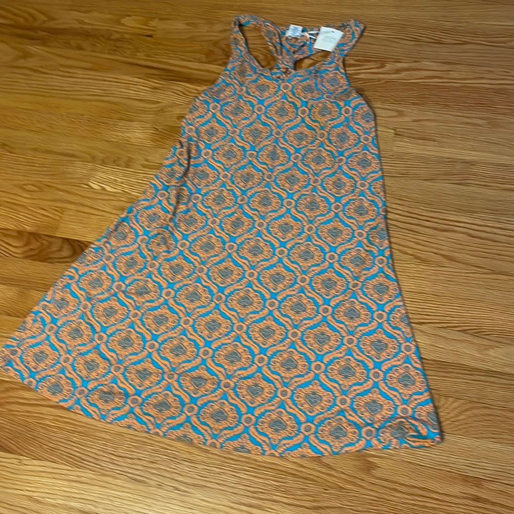Sigrid Olson turquoise and peach color sun dress in great shape